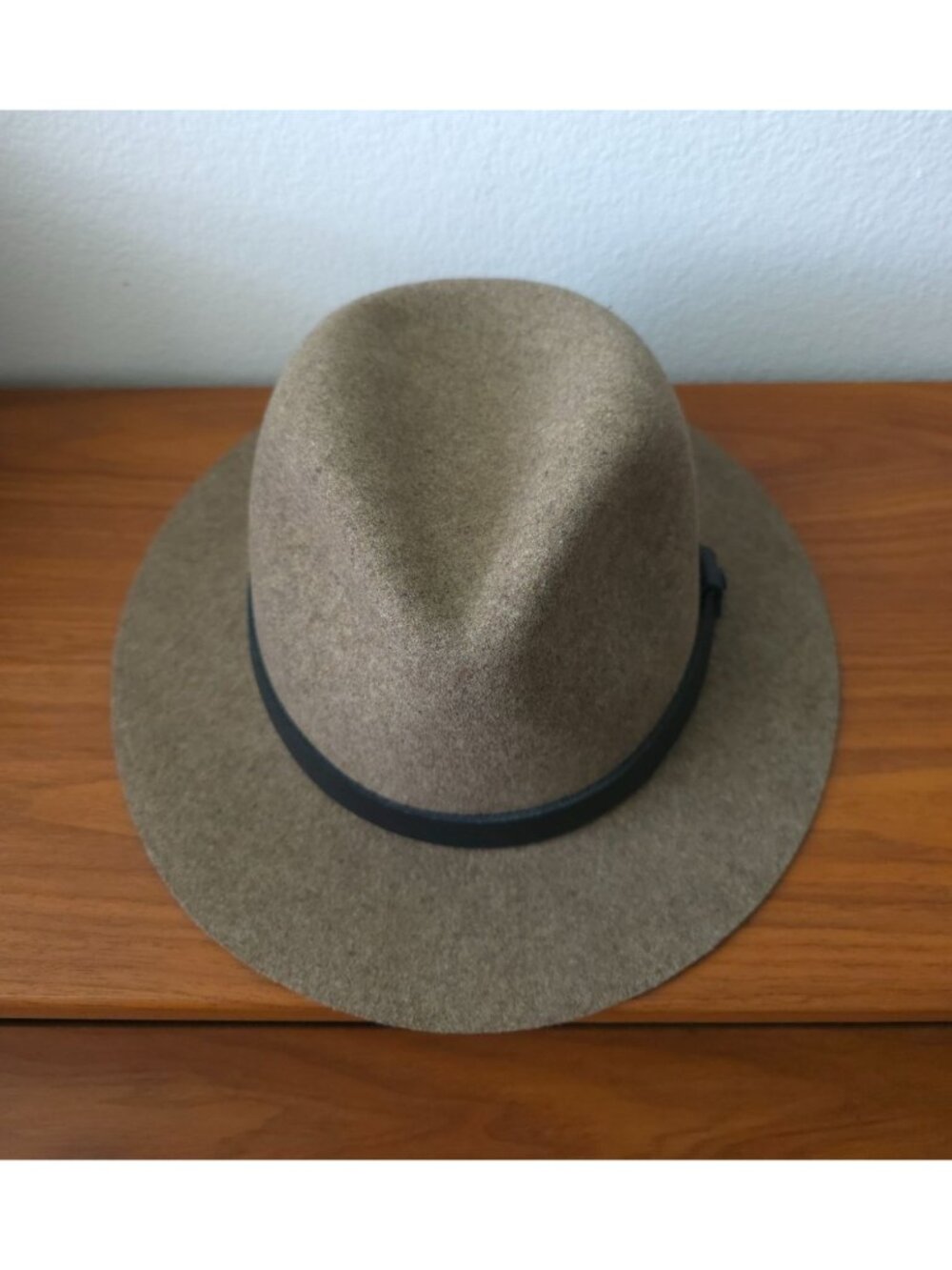 Rag & Bone Floppy Brim Fedora Hat Taupe Wool Felt w/ Leather Band Sz M (7-1/4) - Picture 2 of 6